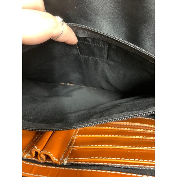 Latico Bag Orange Leather Shoulder Messenger Laptop Briefcase Handbag - Picture 10 of 15